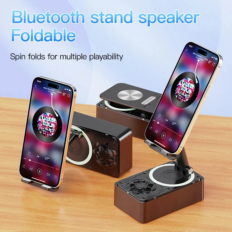 Phone Holder Stand Bluetooth Wireless Speaker Phone Power Bank Foldable Phone Stand With Anti-Slip Pads For Video Meeting Live