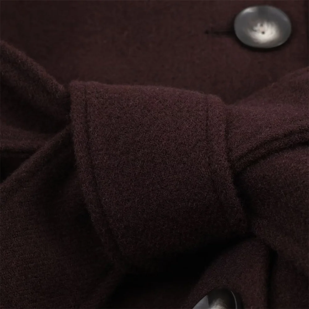 الشتاء الملابس النسائية الجديدة مزاجه الوقوف طوق أنبوب مستقيم سليم صالح حزام طويل معطف سترة #4