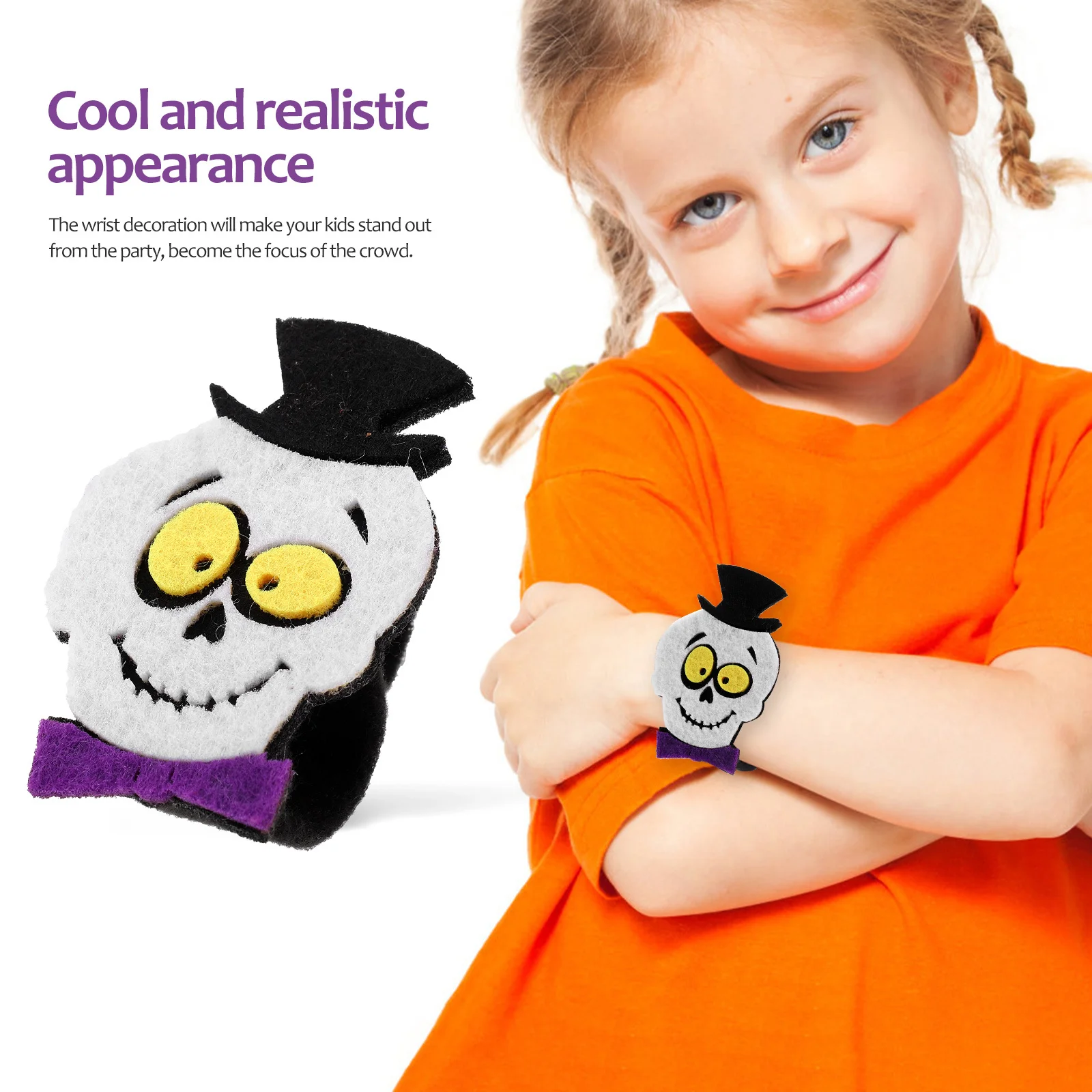 

Pumpkin Ghost Halloween Slap Bracelet Kids Wrist Decor Party Favor Creative Festival Slap Band Colorful Durable Wristband