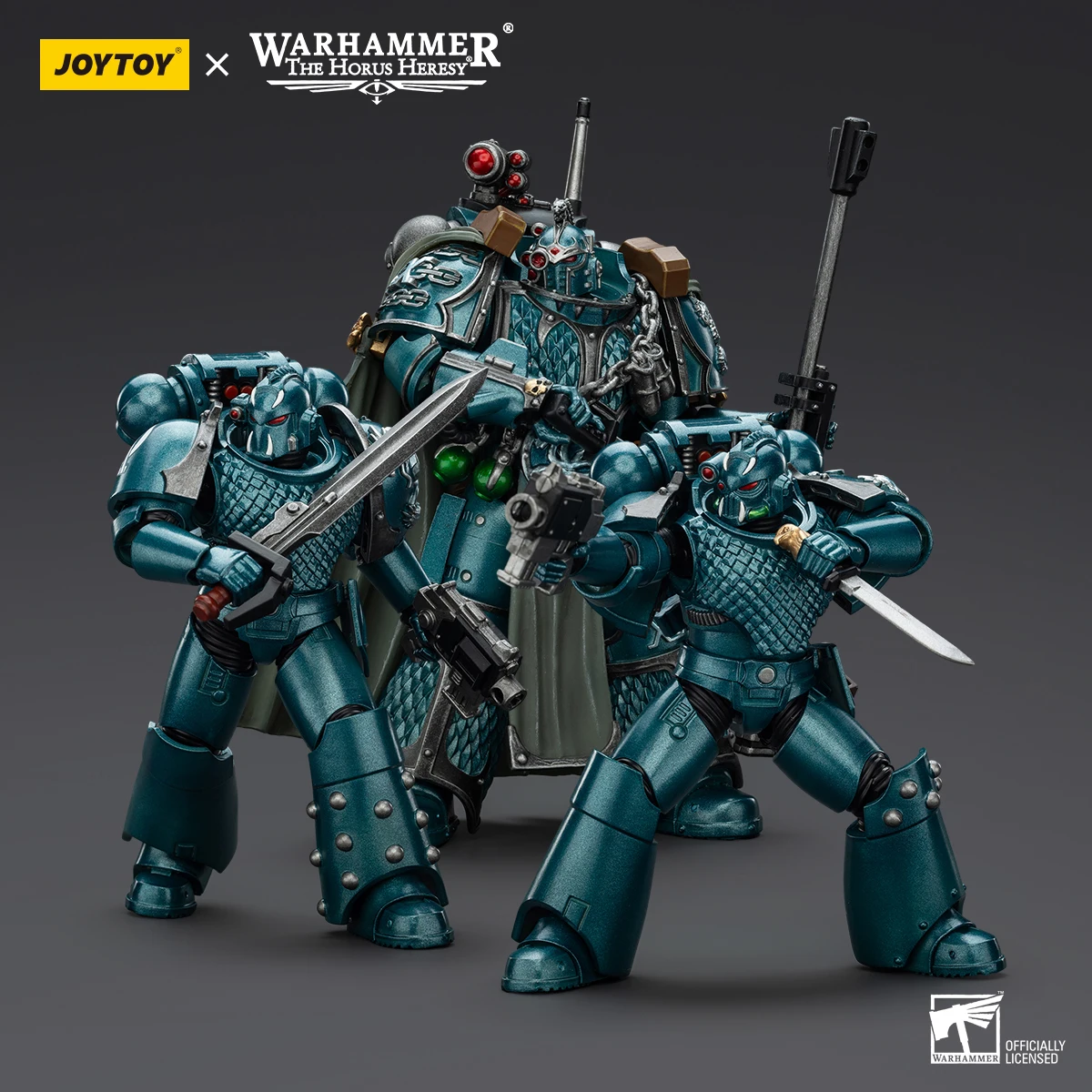 [Em estoque] JOYTOY Warhammer The Horus Heresy Action Figure Alpha Legion Exodus Headhunter Prime Joint Modelo de coleção móvel