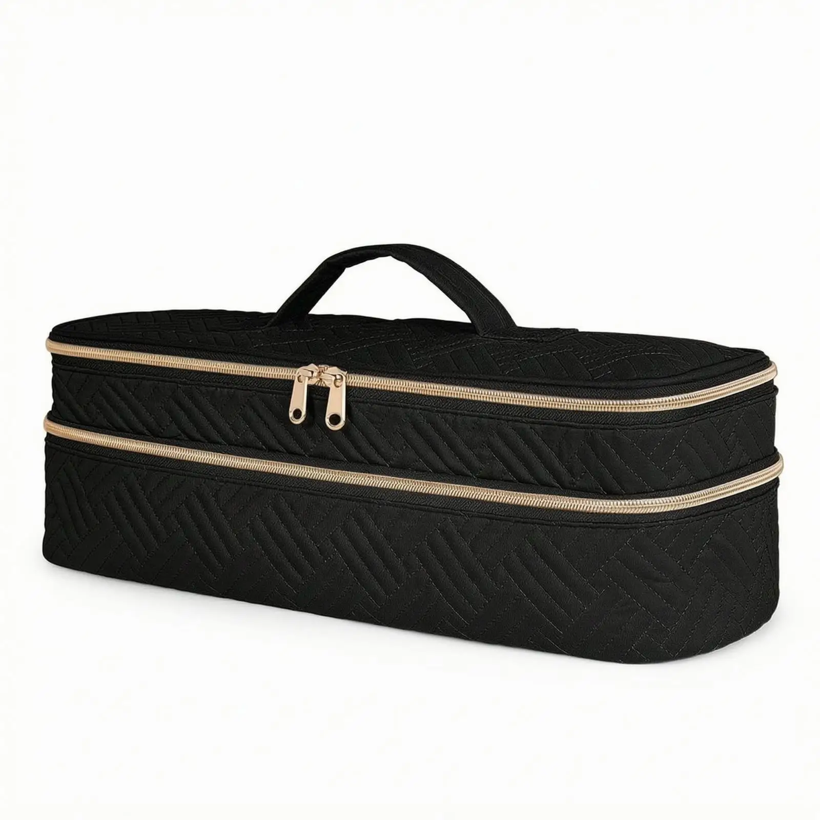 Double-Layer Hair Tools Travel Bag | Quilted Polyester Exterior, two-compartmentCompartment Layout, Hair Tool Travel Bag, for