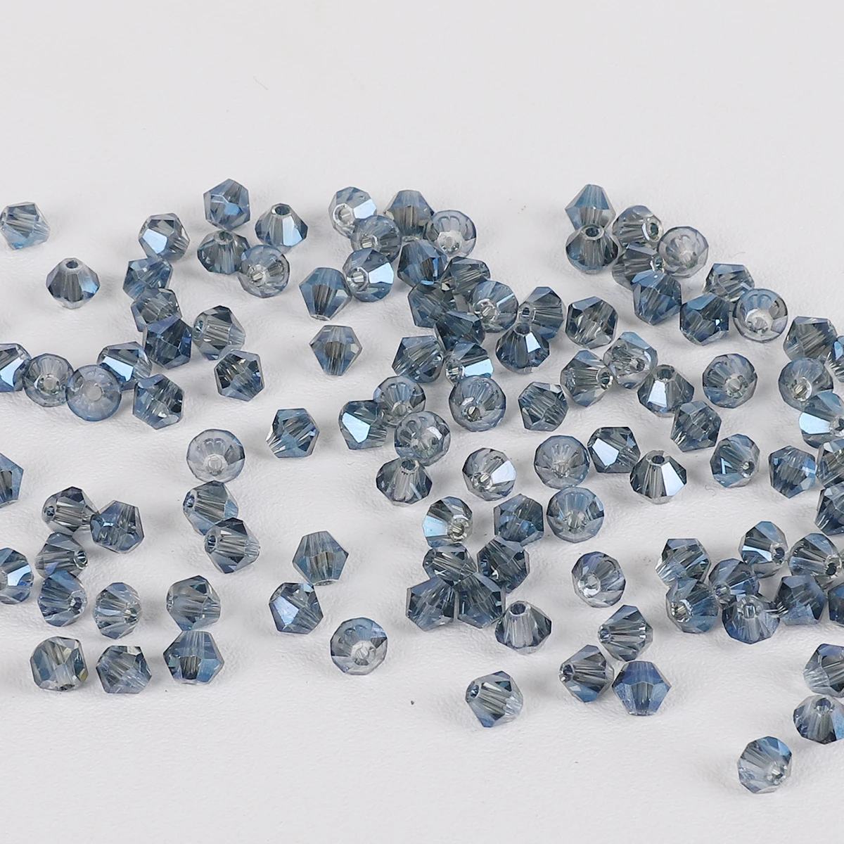 80-85 Uds. Cuentas multicolores facetadas de cristal con forma bicono, cuentas espaciadoras sueltas de vidrio de 4mm para fabricación de joyería, accesorios para pulseras DIY