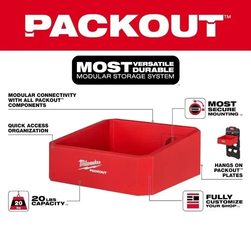 Milwaukee PACKOUT™ Compact Shelf Load Bearing Deposit Container Case Convenient Style Goods Shelves MILWAUKEE Tools 48-22-8347