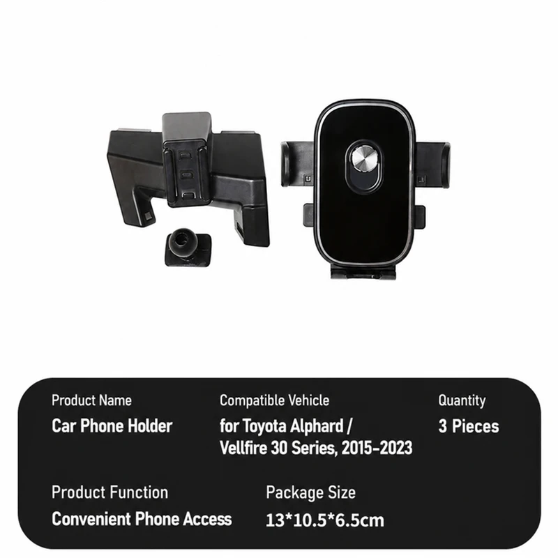 Car Phone Holder for Toyota Alphard Vellfire 30 Series Dashboard Smartphone Mount LHD RHD Large Small Screen 6