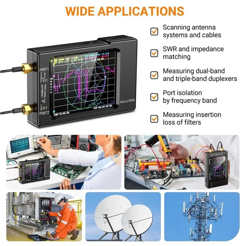 B03C-Nanovna-H HF VHF UHF Vector Network Analyzer 10Khz-1.5Ghz 2.8
