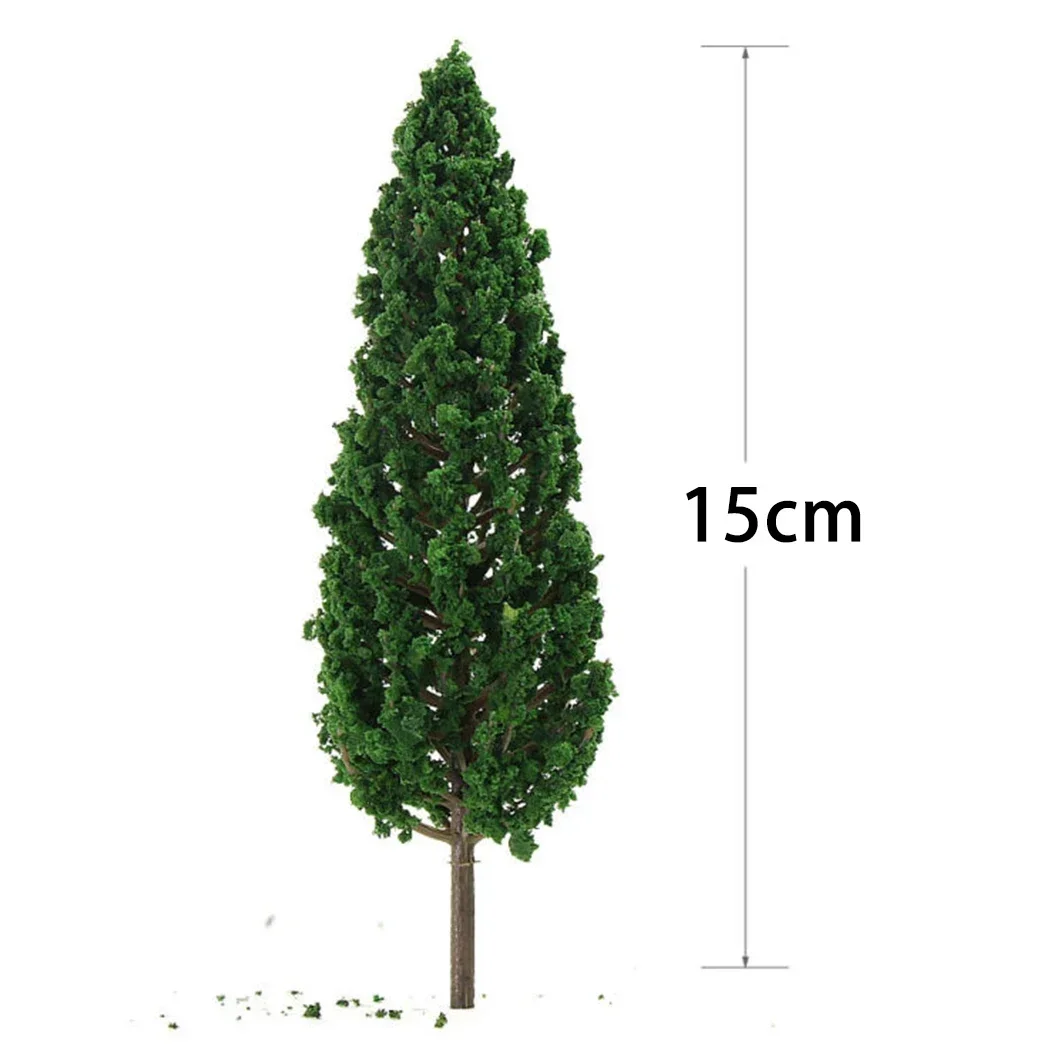 10pcs Model Pine Trees Green For Scale Railway Layout 15cm SL-16059 Plastic Model Train Artificial Miniature Tree Model Scenery