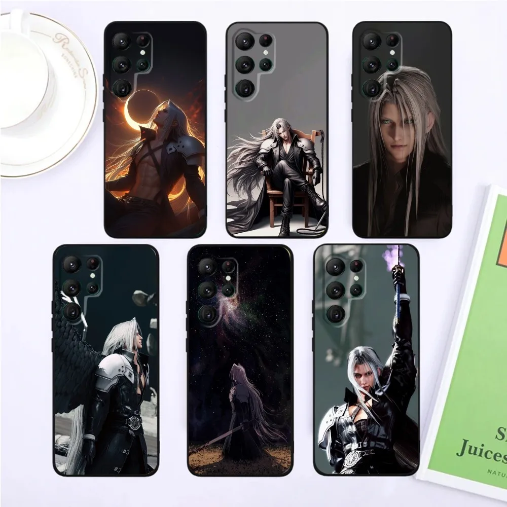 F-Final F-Fantasy Sephiroth Phone Case For SamsungS24,S23,S22,S21,Ultra Pro S10,S30Plus,S9,20lite Black Cover