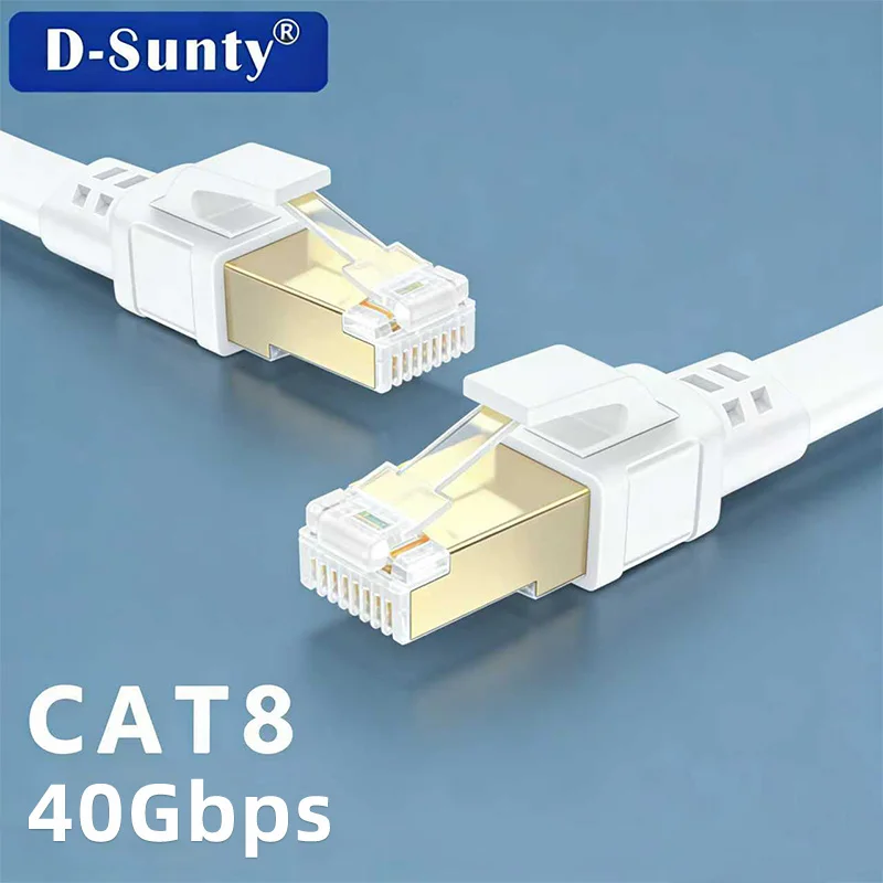 

CAT 8 Ethernet Cable High Speed 40Gbps 2000Mhz Network Lan Cord RJ45 Shielded PVC Indoor&Outdoor for Router PC PS5 Modem Xbox