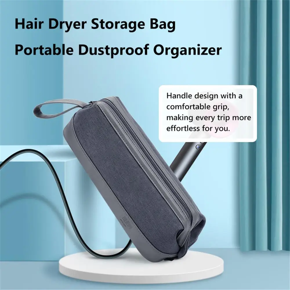 

E5 Waterproof Hair Dryer Storage Bag Lightweight Durable Curling Iron Organizer Dustproof With Handle Travel Hair Styling Case