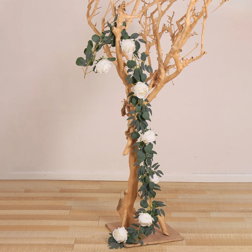 

1Pcs Simulation Rose Flower Rattan Artificial Green Leaf Vine Hanging Garland for Wedding Home Office Decoration