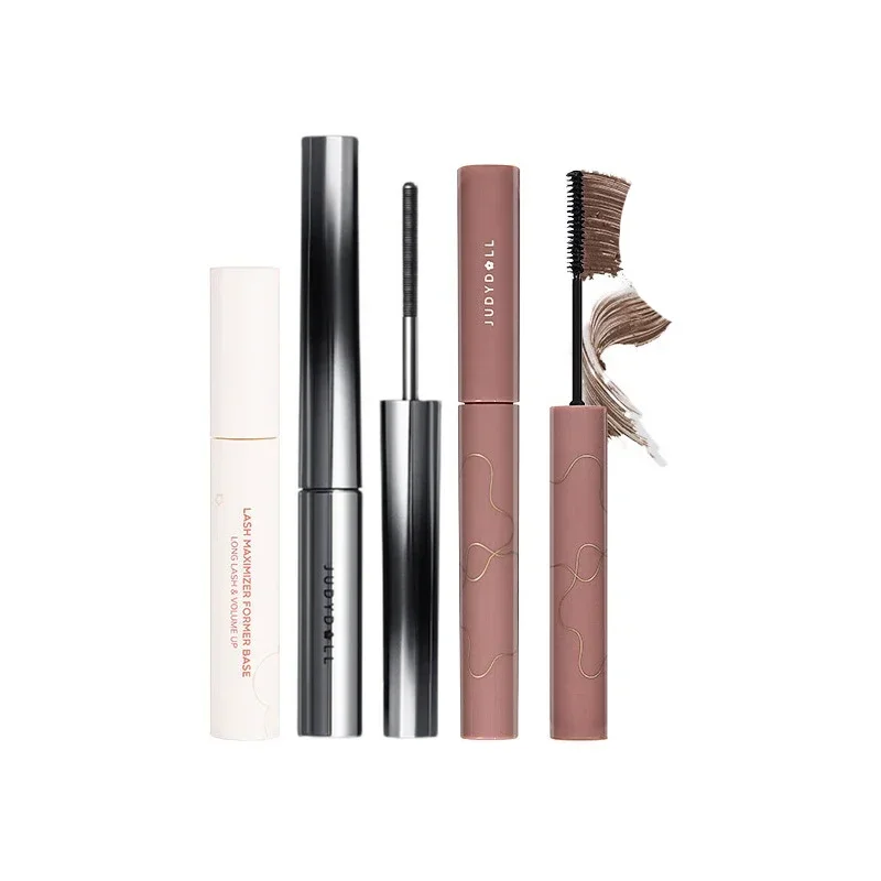 Judydoll Steel Tube Mascara Waterproof Slender Non-smudge Brown Curly Metal Small Silver Tube Mascara