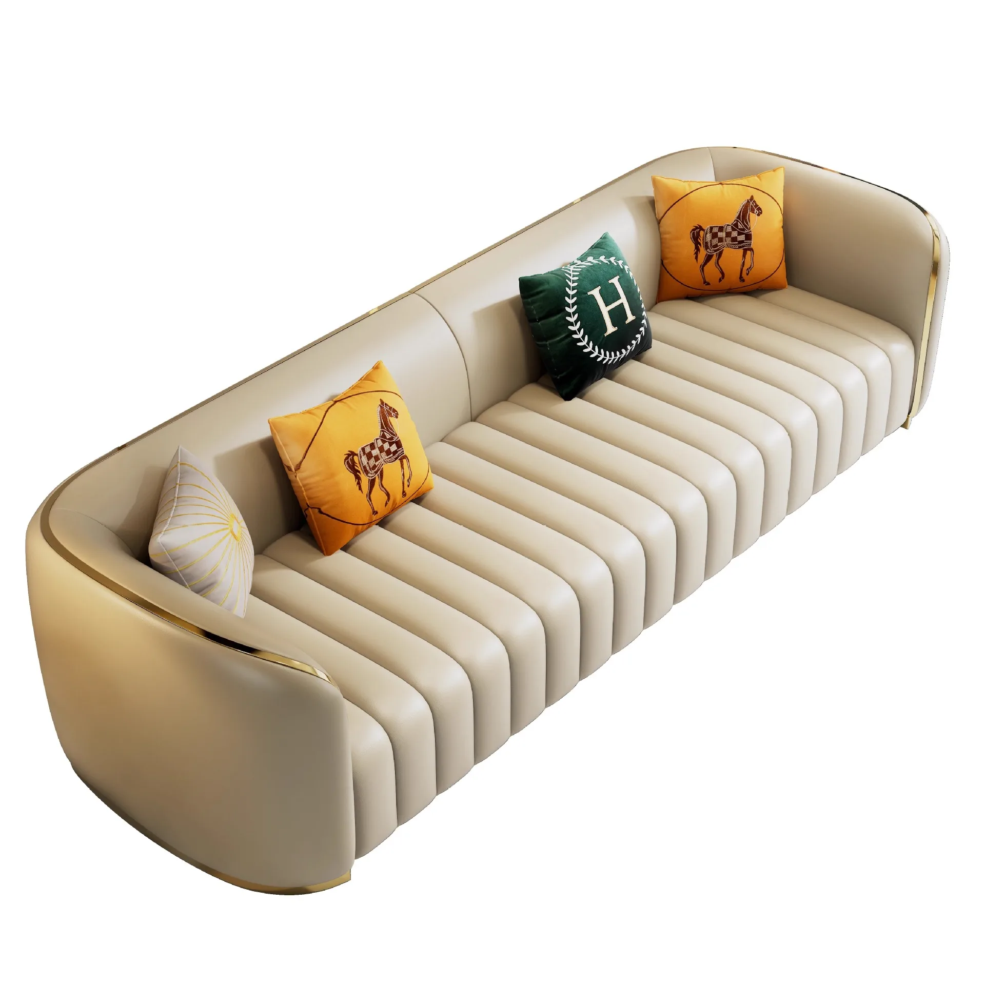 

Sofa, Italian style, light luxury, leather, sofa, small apartment, living room, household