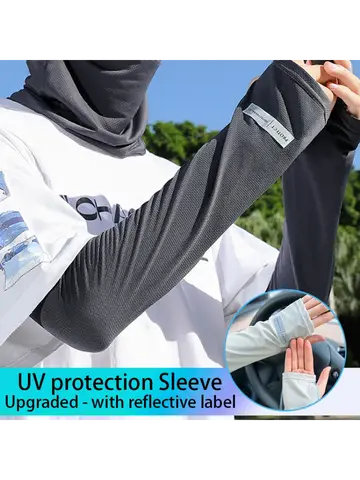 Unisex Cycling Arm Sleeves Ice Fabric Anti-UV Sunscreen Running Cycling Sleeve Outdoor Sport Anti-cursor Arm Warmers
