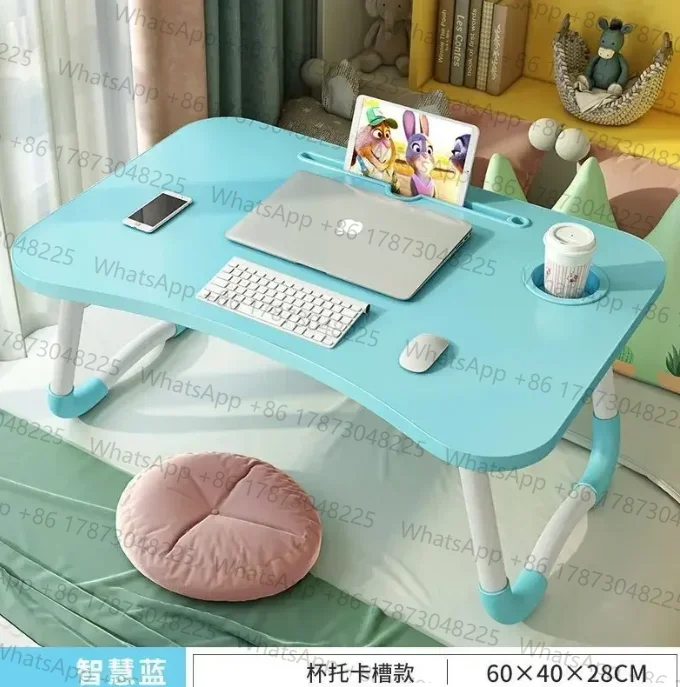 小さなテーブル-ノートパソコンテーブル-寮-怠惰な学生-学習用ライティングデスク-デスクベッド-折りたたみ式小型