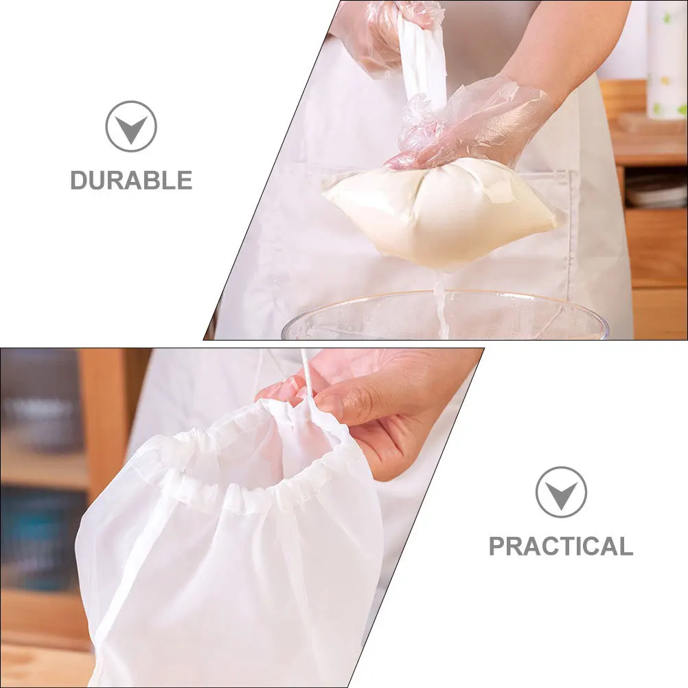 

10Pcs Wine Filter Bags Nylon Mesh Reusable Cold Brew Nut Milk Bag Kitchen Multi-Purpose Mesh Strainer for Juice Tea Beer