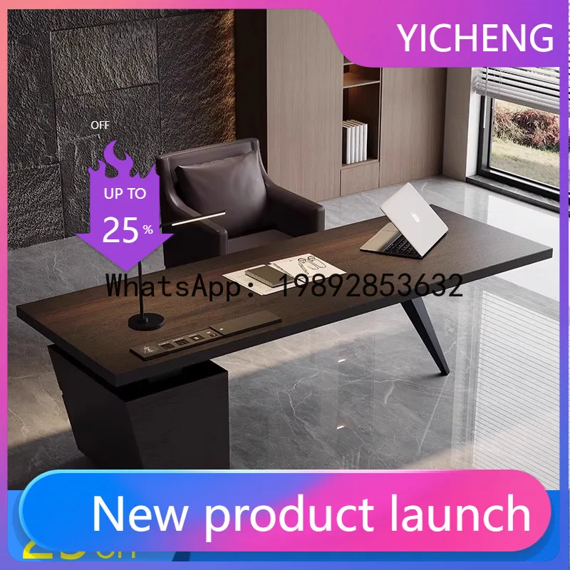Z2-28  Italian Minimalist Solid Wood Desk Modern High-end Home Study Living Room Office Desk