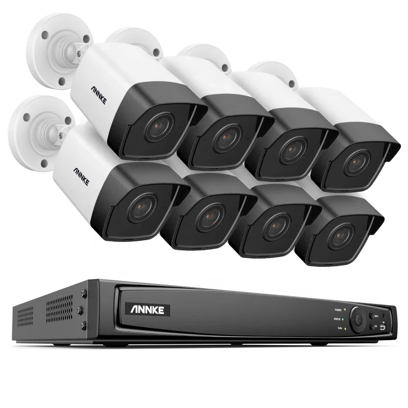 16CH 12MP H.265+ PoE NVR Video Recorder Camera System 8pcs 3K 5MP POE IP AI Microphone Surveillance CCTV Network Cameras