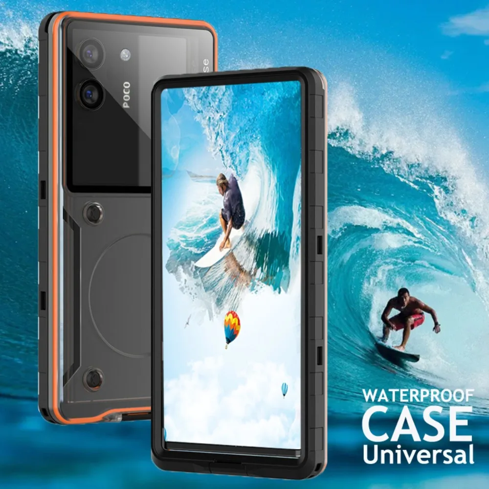 Universal Diving Sealing WaterProof Case for Poco X8 Pro Max F8 M8 5G Funda Xiaomi Poco X7 Pro M7 F7 Ultra F6 X6 M6 X5 X4 X3 NFC
