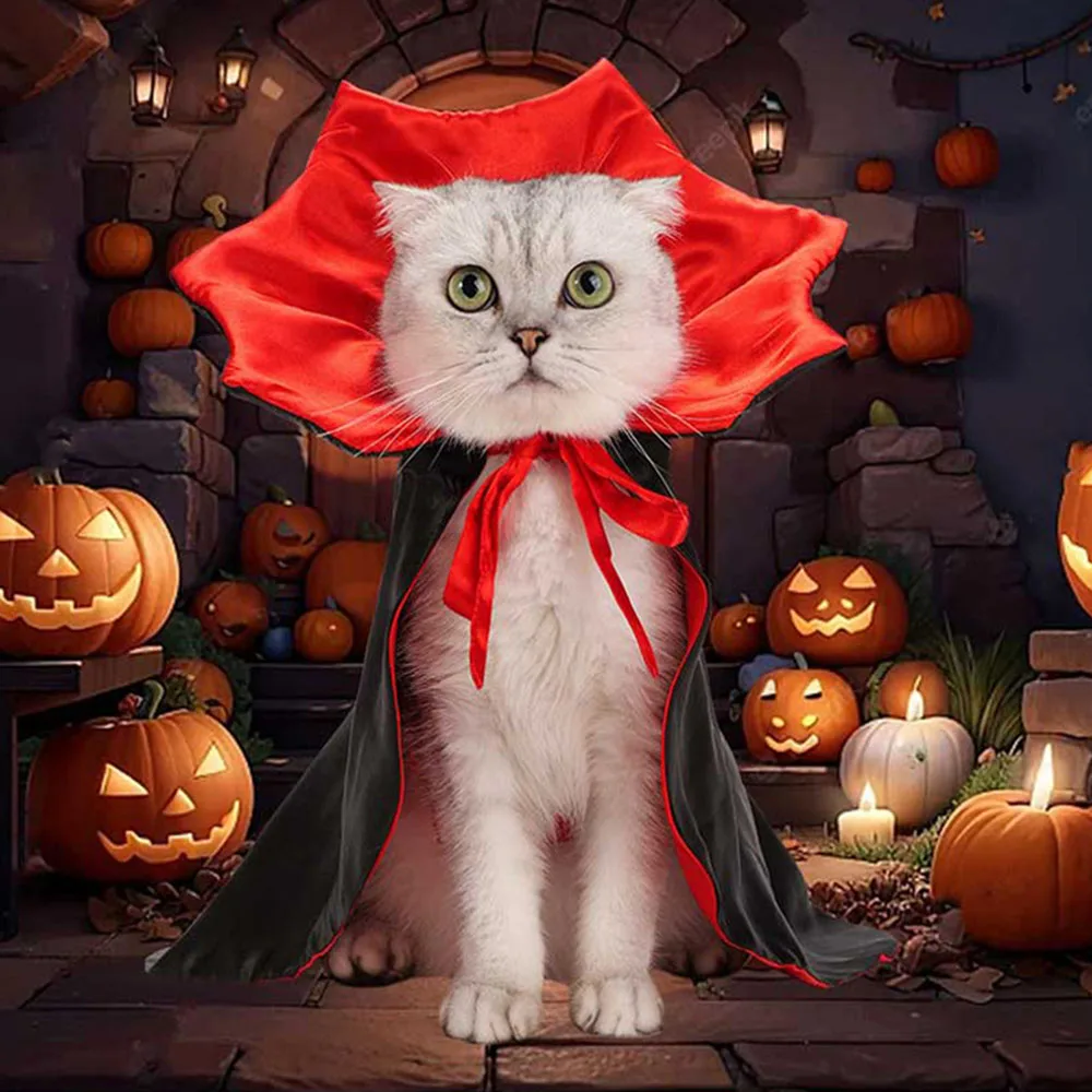 Cat Dog Halloween Costumes Vampire Cloak Funny Dog Devil Costume Cape Pet Cat Dog Festival Party Clothing Halloween Costumes