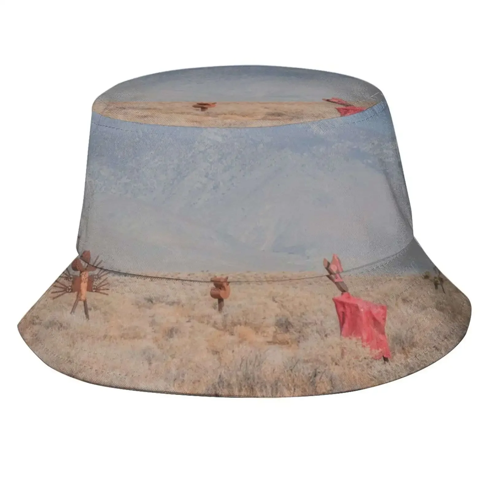 Rusted Abstract Sculptures In Barren And Empty Desert Fishing Hunting Climbing Cap Fisherman Hats Isabelle Winardi