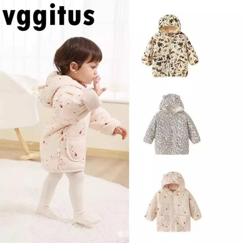 

Зимнее пальто для маленьких девочек и мальчиков, теплая куртка с капюшоном для малышей и цветочным принтом животных, несколько стилей, детская утолщенная верхняя одежда A9629