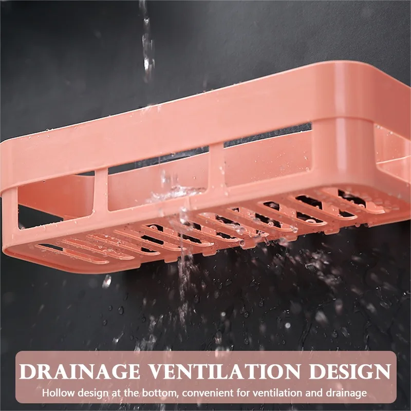 Bathroom Shelf Storage Basket Organizer Toilet Adhesive Shampoo Gel Decoration Bathroom Corner Shower Shelf Rack Accessories