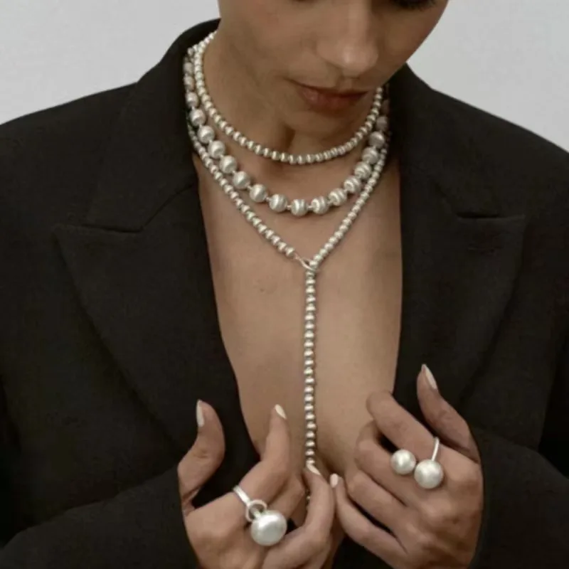 

Jenny&dave French Brushed Necklace, Niche And Simple Round Collarbone Chain Jewelry Necklace Necklaces For Women