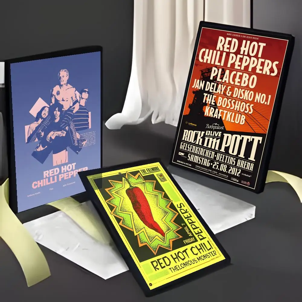 Rock R-Red Hot Chili Peppers-MT Band Poster Self-adhesive Painting with prints Home bedroom living room decoration gift