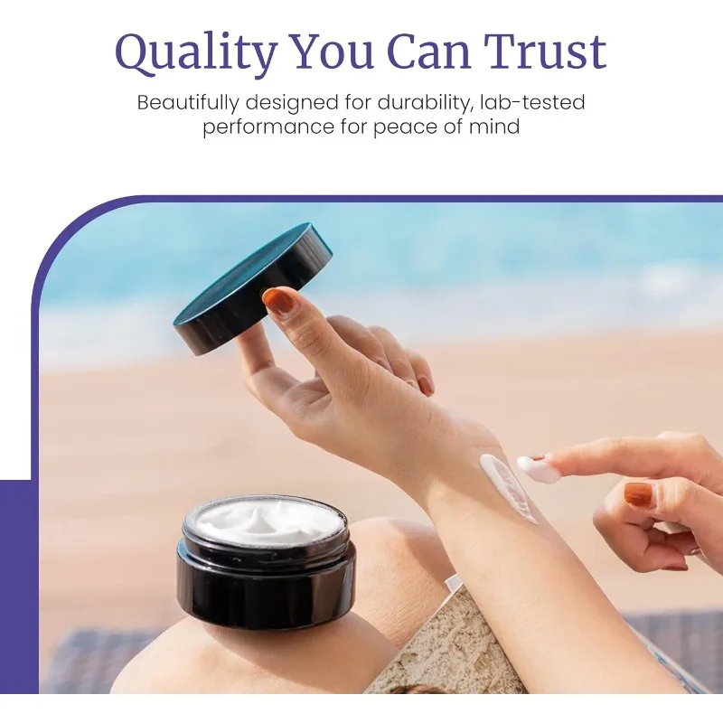 Банки Infinity с завинчивающейся крышкой, 100 мл (3,3 жидкости) Ультрафиолетовая многоразовая косметическая стильная дорожная бутылка, стеклянная банка, пустая косметика, 10 упаковок