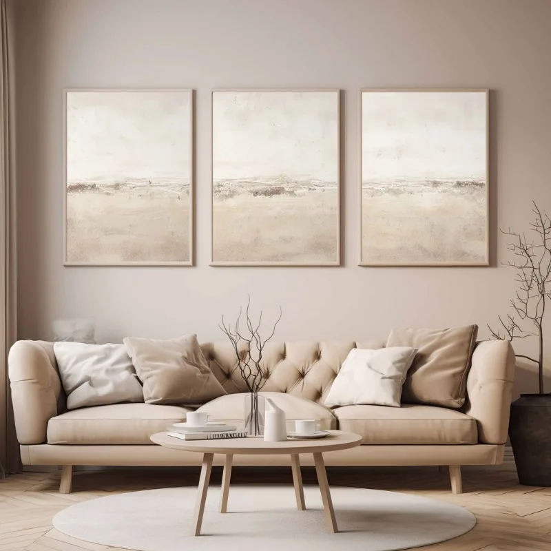 ملصقات ومطبوعات تجريدية بيج ، فن بسيط بسيط بسيط محايد على الطراز الاسكندنافي ، لوحة قماشية ، صورة جدارية لديكور غرفة المعيشة #3
