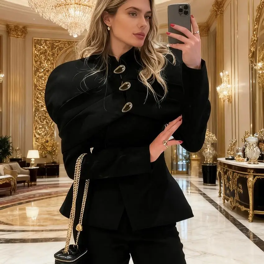 

Жилет Bla Slim Fit, осенний, женский, модный, в стиле минимализм, роскошный, удлиненный, утепленный, из хлопка, для повседневной носки