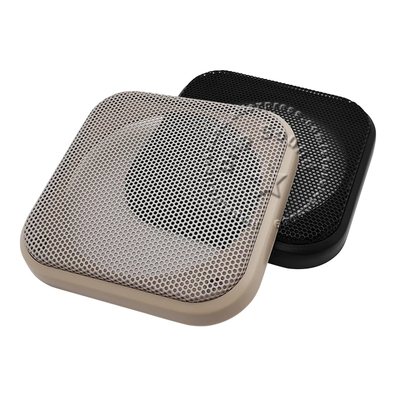 For 4" inch Square Speaker Grill Cover Plastic Decorative Circle Metal Mesh Grille Protection Net 108x108mm #Black/Beige