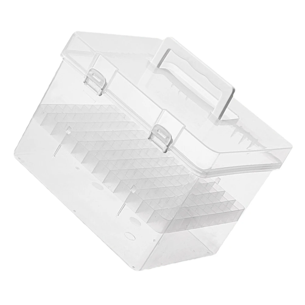 

80 Colors Transparent Marker Storage Box Supplies ganizer Case Individual Slots Carry Handle Pencil Pen Desk