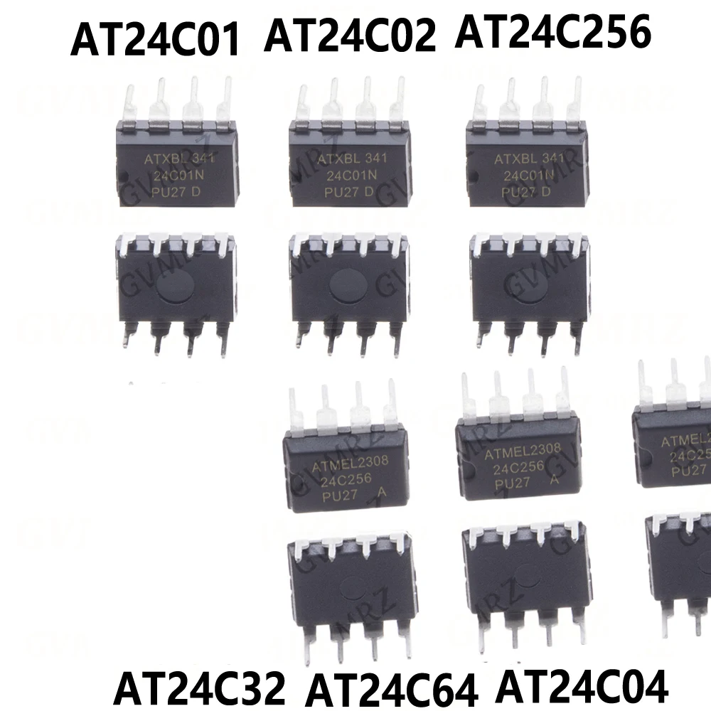 10PCS 24C16 24C64 AT24C256 DIP-8 24C256 AT24C256N DIP AT24C01 AT24C02 AT24C04 AT24C08 AT24C16 AT24C32 AT24C64 AT24C128 24C04