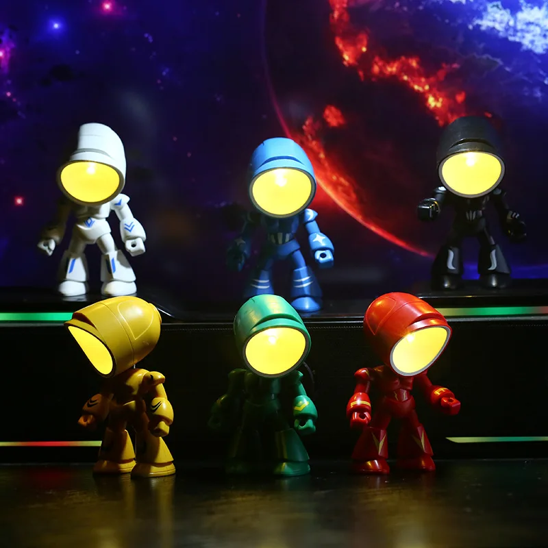 1pc Mini Cute Cartoon Pet lampada da tavolo pieghevole Dimmiable angolo regolabile Aaa lampada di protezione degli occhi a luce notturna a Led alimentata a batteria