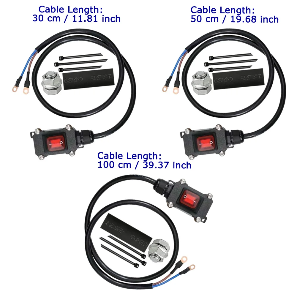 12V Motorcycle Kill Switch Heavy Duty Battery Disconnect Cable Waterproof Power Cut off Switch for Vehicles ﻿30/50/100cm view 3