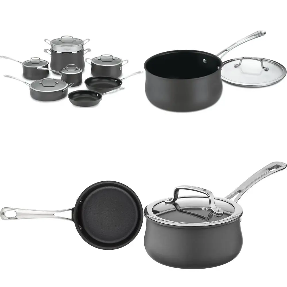 

Cuisinart 64-13 Набор посуды из твердого анодированного контура из нержавеющей стали, 13 предметов