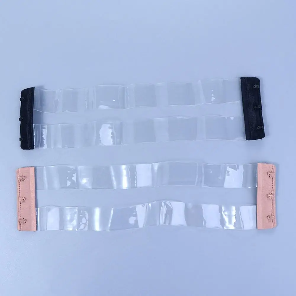 Useful Invisible 3 Hooks Elastic Band Solid Color Bra Buckle Extension Buckle Bra Accessories Transparent Bra Extender