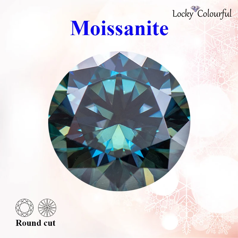 

Moissanite Round Cut Wholesale Rainbow Blue Color Pass Diamond Test Charms for DIY Jewelry Making Pendant with GRA Certificate