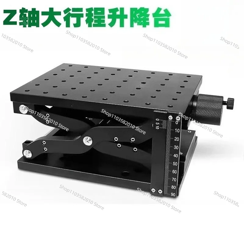 Manual Z-Axis Scissor Lift Table, High-Load Long-Stroke Precision Displacement Platform
