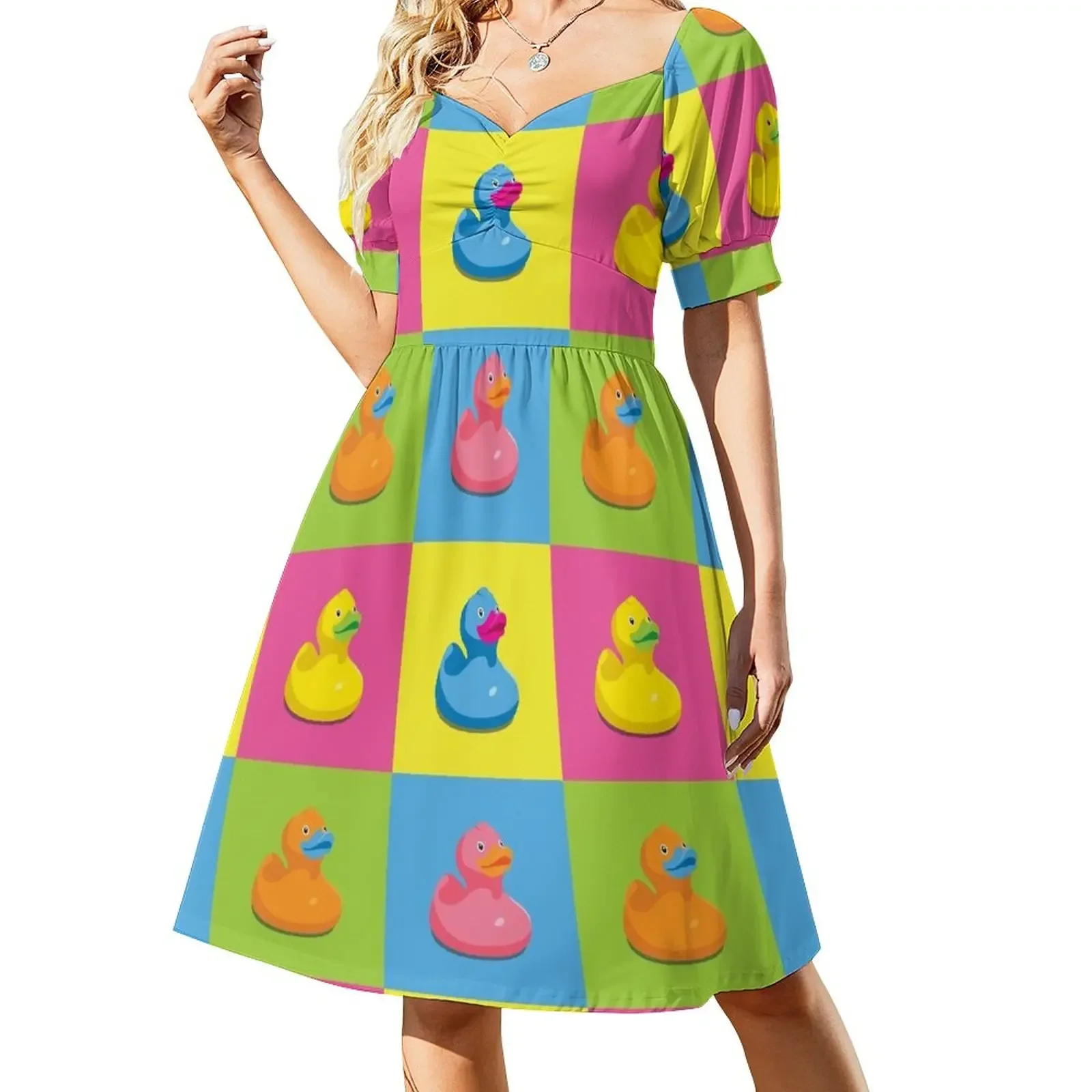 

Rubber Duckies Pop Art Short-Sleeved Dress summer woman dress 2025 dresses for womens 2025 women's summer jumpsuit