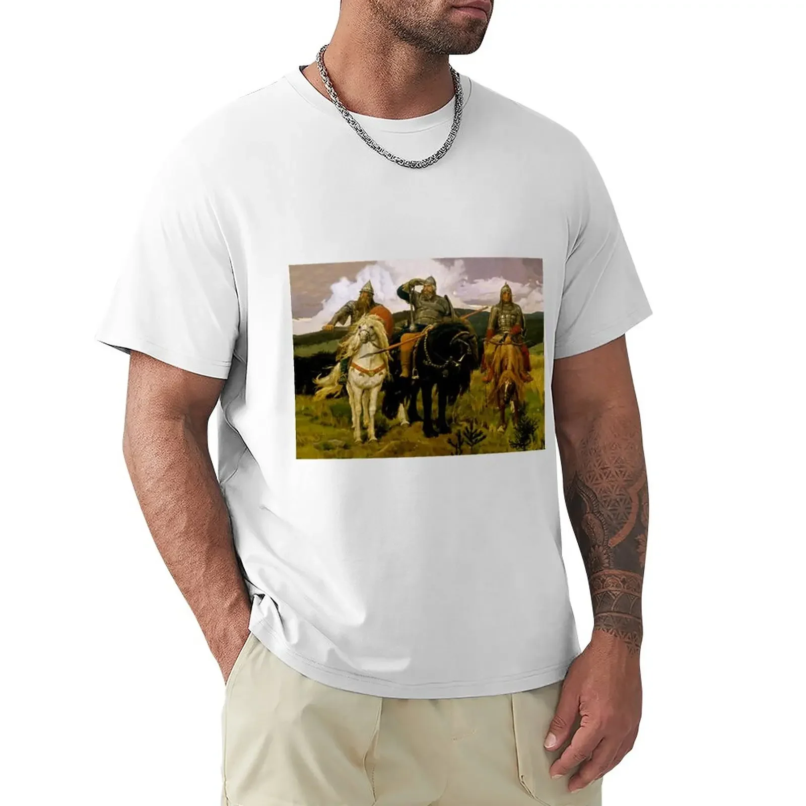 “Russian Bogatyrs” by Victor Vasnetsov T-Shirt quick drying tops summer clothes heavy weight t shirts for men