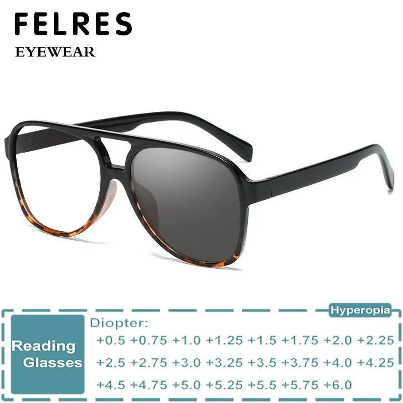 

Винтажные фотохромные очки для чтения, мужские овальные очки для дальнозоркости, женские уличные очки, меняющие цвет, индивидуальные диоптрии