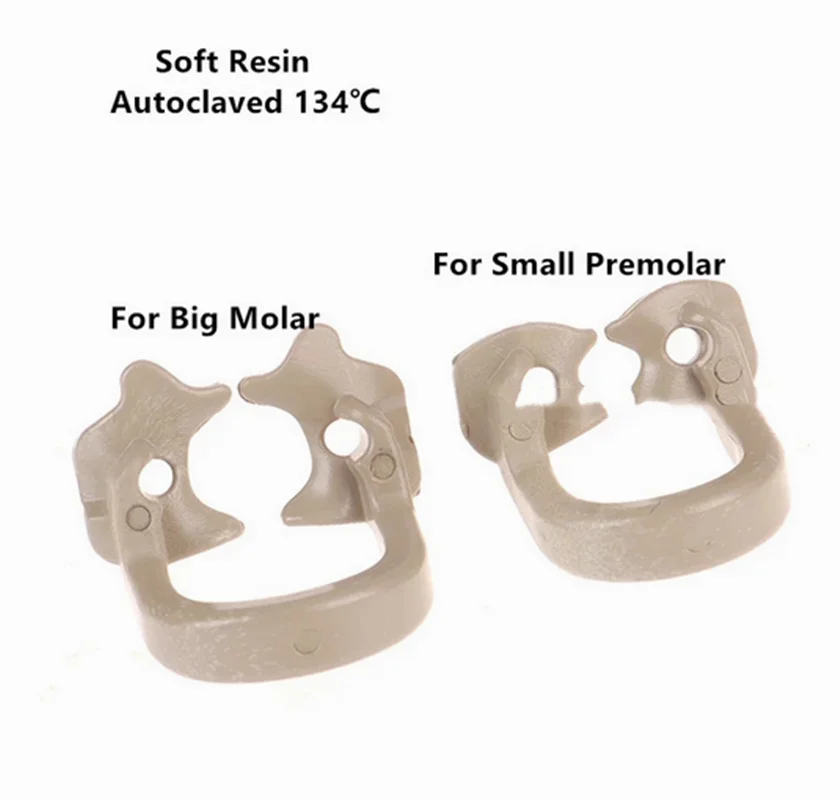 

10Pcs Dental Beige Rubber Dam Sheets Ring Clamp Soft Resin Molar Premolar Clamp Isolation Kerr Style