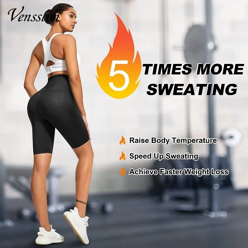 Women Sweat Sauna Pants Body Shaper Capri Sportswear Thermo Hot Leggings Fitness Workout Shapewear Waist Trainer Thigh Trimmer