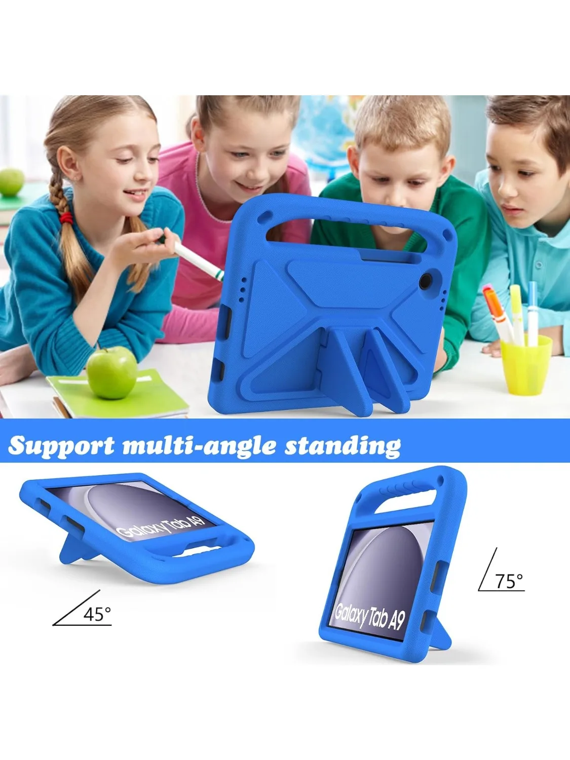 Etui EVA dla dzieci na tablet Samsung Tab A11+A9+Plus 11" SM-X210 X215, pokrowiec na tablet Tab A11 A9 8.7" X110 X130, odporne na wstrząsy etui z podstawką. — zdjęcie produktu 7