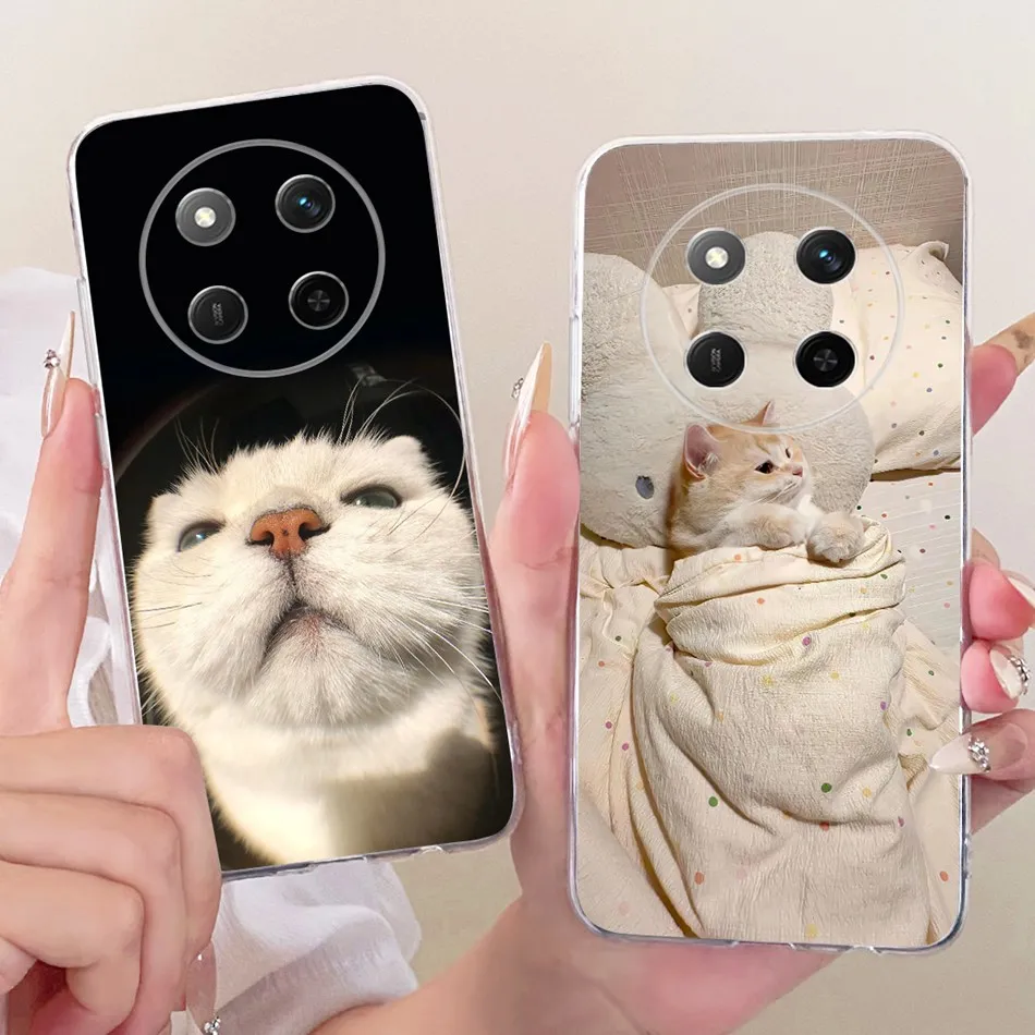 For Honor X9c X9cSmart Cute Flower Butterfly Cat Painted Phone Case For HonorX9C X9C Smart 5G Soft Silicone TPU Cases
