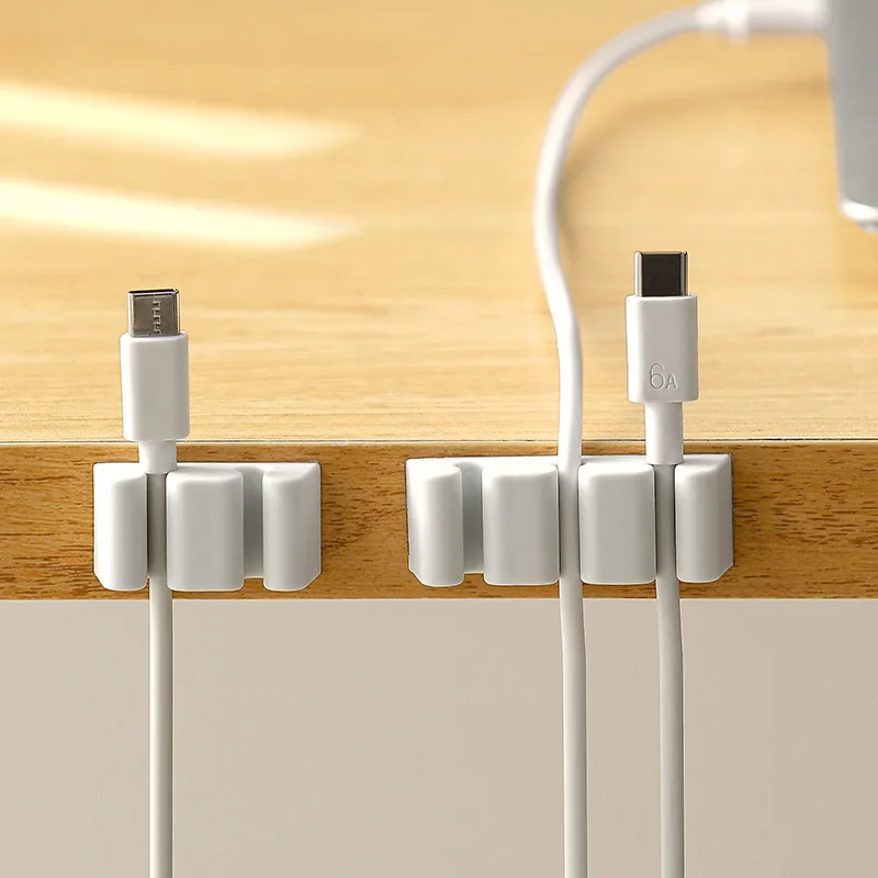 سطح المكتب منظم الكابلات سيليكون حامل الكابلات كليب كابل الحبل منظم للأسلاك ذاتية اللصق كابل يو اس بي اللفاف إدارة كليب