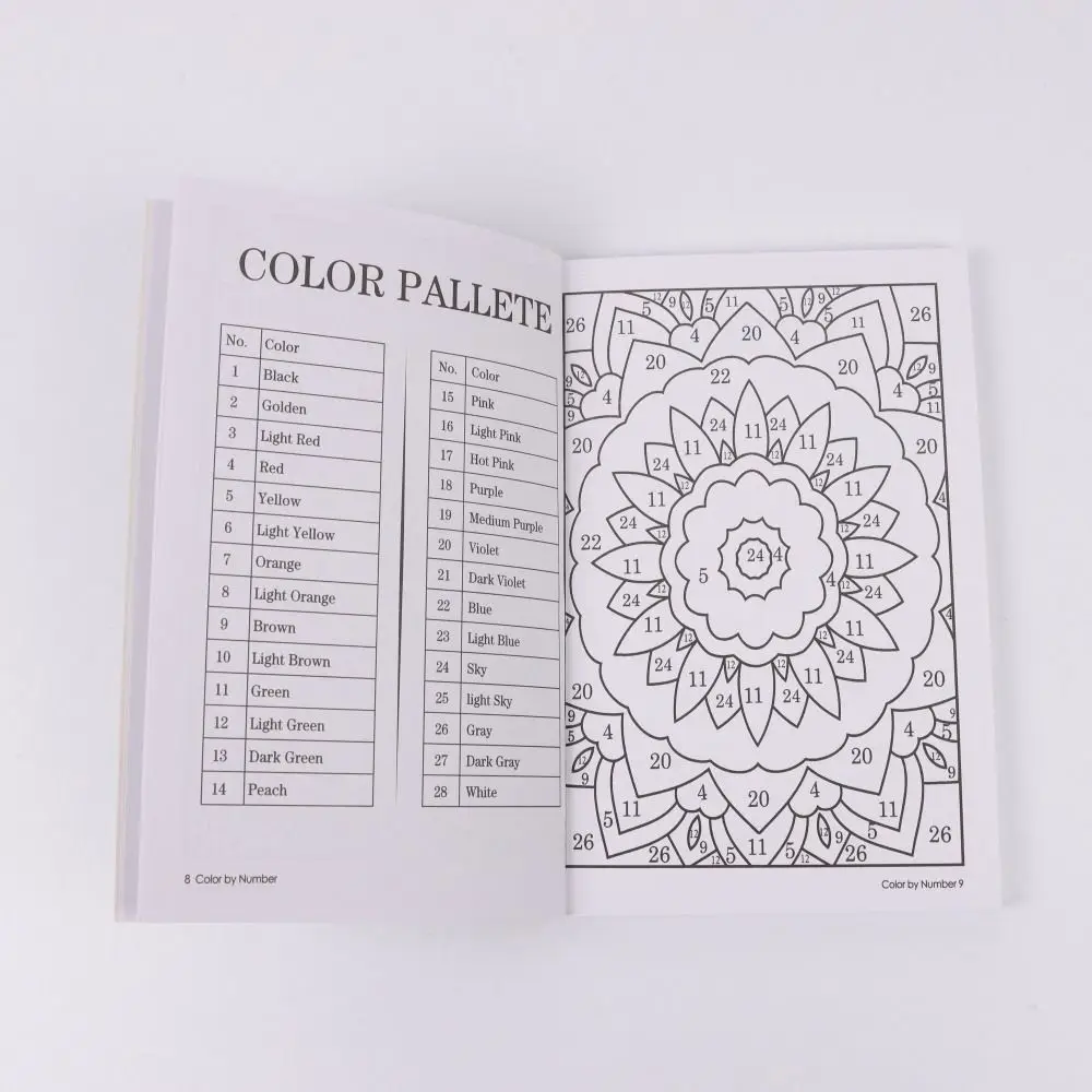 190 Pages Color By Number for Adult Anxiety Unique Background Coloring Book Stress Relief Drawing Painting Book Men Women Teens