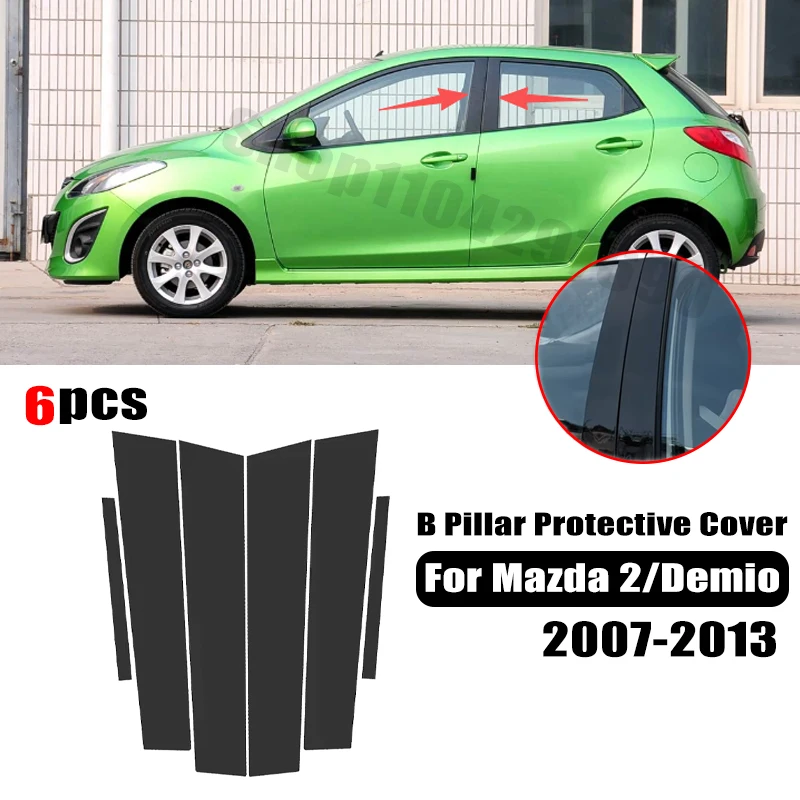 For Mazda 2 Demio DE DH 2007-2013 Car window decorative cover center protective film pillar B C pillar sticker Car Accessories